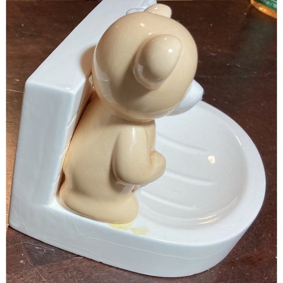 Vintage 1984 Enesco Teddy Bear Sink Soap Dish Taiwan 7”W x 5”D x 5”H. - Picture 3 of 6
